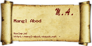 Mangl Abod névjegykártya